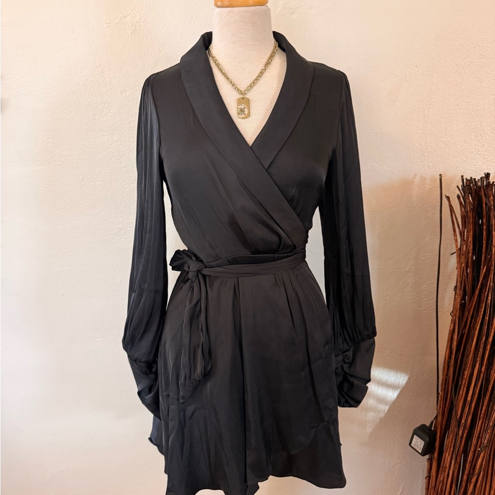 Elegant Black Wrap Dress